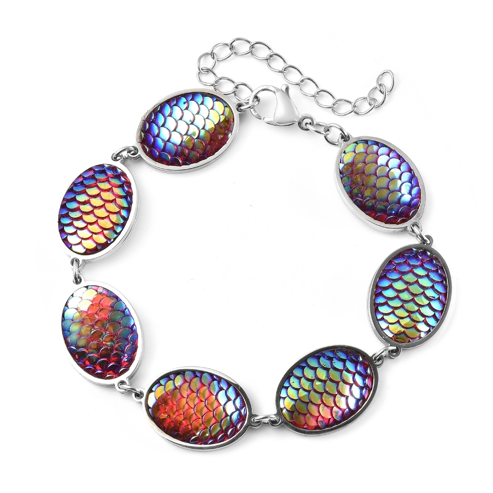 Dragon scale Magic Resin Bracelet in Stainless Steel. Will fit up to 9" …
